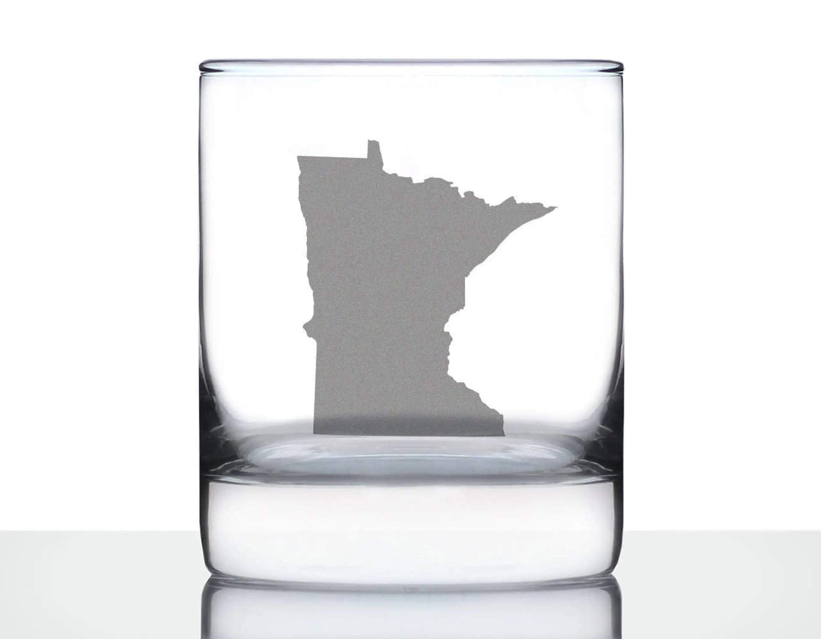 Minnesota Outline Whiskey Rocks Glass - Minnesotans Gifts Bevvee