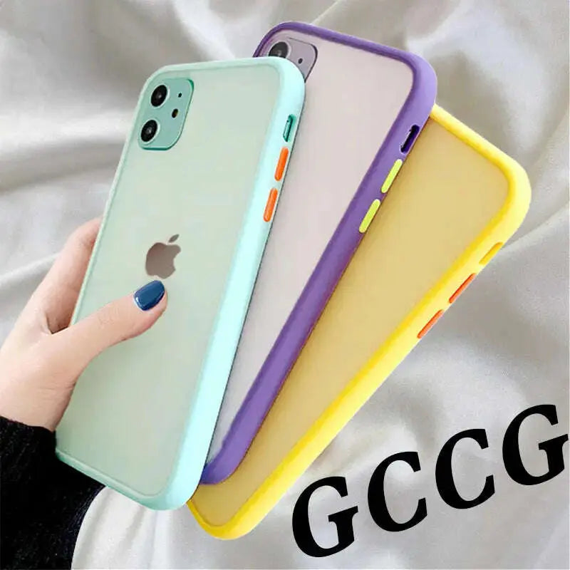 Mint-Hybrid-Simple-Matte-Bumper-Phone-Case-For-iPhone-12-11-11Pro-Max-XR-XS-Max-6S-8-7-Plus-Shockproof-Soft-Silicone-Clear-Cover-GreatEagleInc-334192743