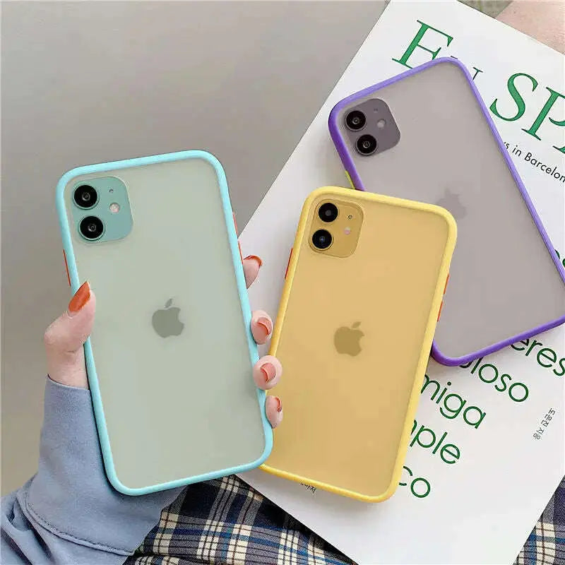 Mint-Hybrid-Simple-Matte-Bumper-Phone-Case-For-iPhone-12-11-11Pro-Max-XR-XS-Max-6S-8-7-Plus-Shockproof-Soft-Silicone-Clear-Cover-GreatEagleInc-334192861