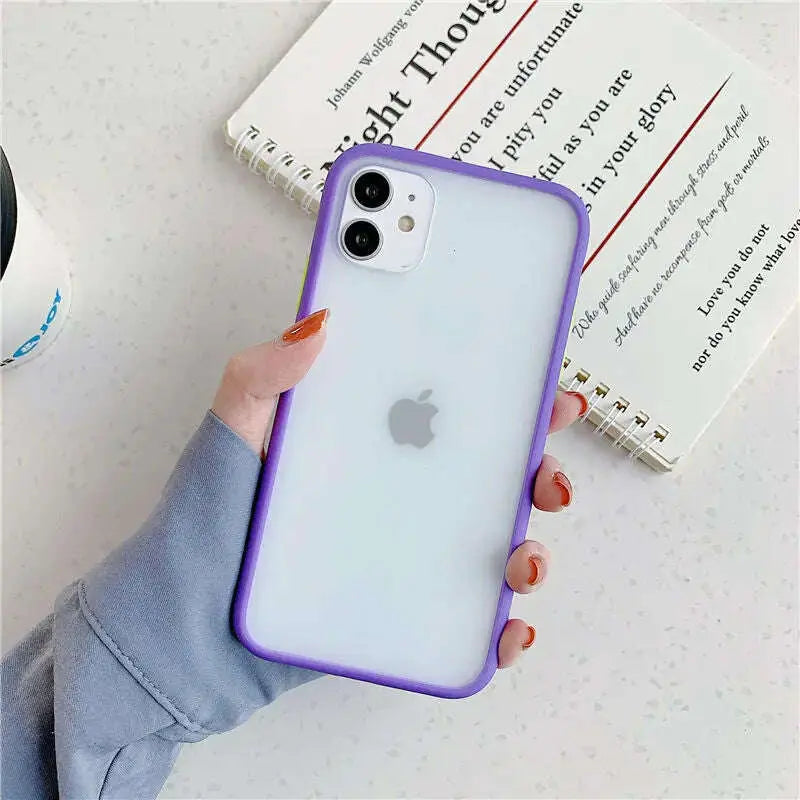 Mint-Hybrid-Simple-Matte-Bumper-Phone-Case-For-iPhone-12-11-11Pro-Max-XR-XS-Max-6S-8-7-Plus-Shockproof-Soft-Silicone-Clear-Cover-GreatEagleInc-334193118
