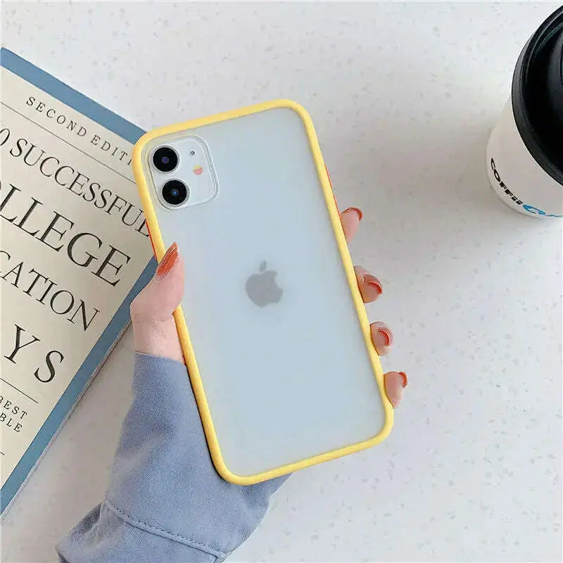 Mint-Hybrid-Simple-Matte-Bumper-Phone-Case-For-iPhone-12-11-11Pro-Max-XR-XS-Max-6S-8-7-Plus-Shockproof-Soft-Silicone-Clear-Cover-GreatEagleInc-334193226