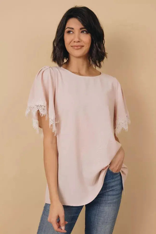 Misconception Satin Lace Top Stay Warm in Style