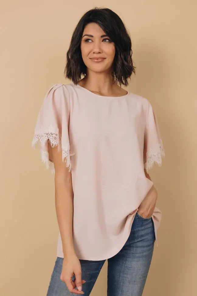 Misconception Satin Lace Top Stay Warm in Style