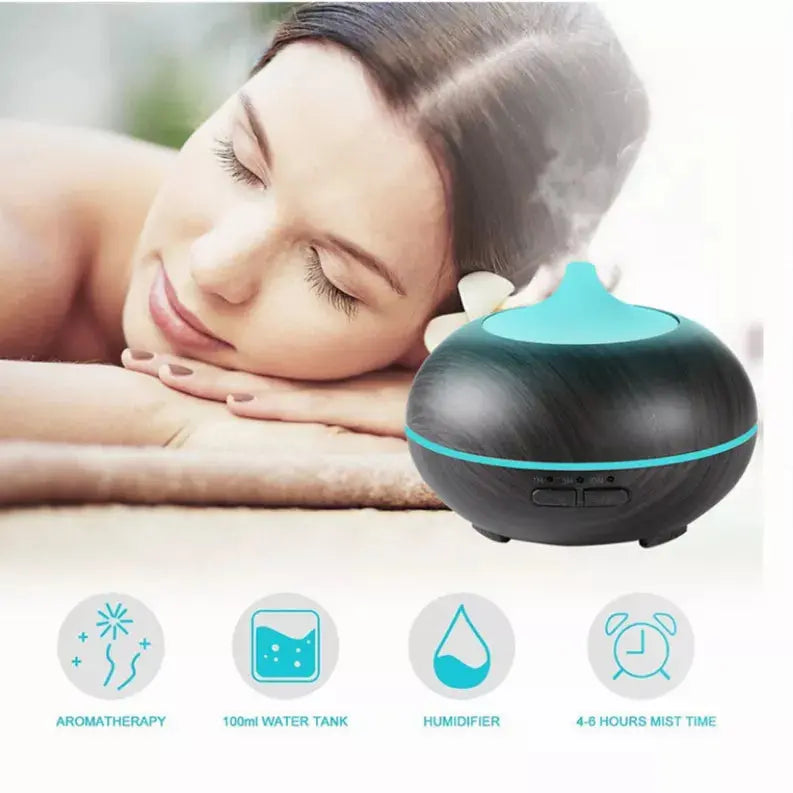 Mistyrious Essential Oil Humidifier Natural Oak Design With Easy Remote Vista Shops