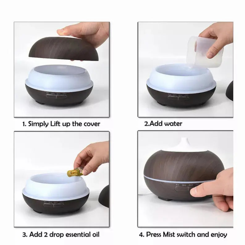 Mistyrious Essential Oil Humidifier Natural Oak Design With Easy Remote Vista Shops