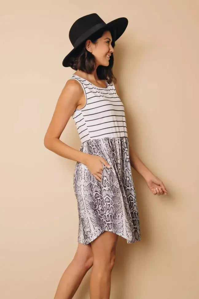 Mitchell Patterned Tank Dress Stay Warm in Style