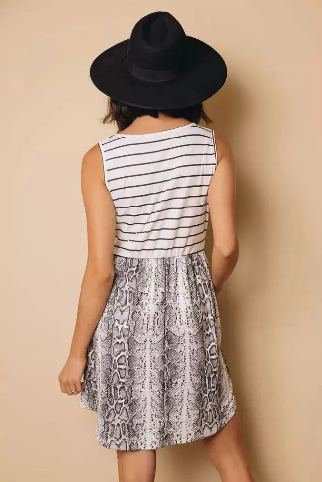 Mitchell Patterned Tank Dress Stay Warm in Style