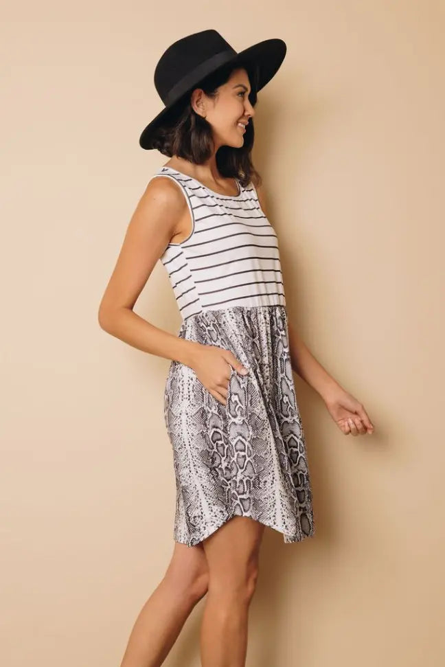 Mitchell Patterned Tank Dress Stay Warm in Style