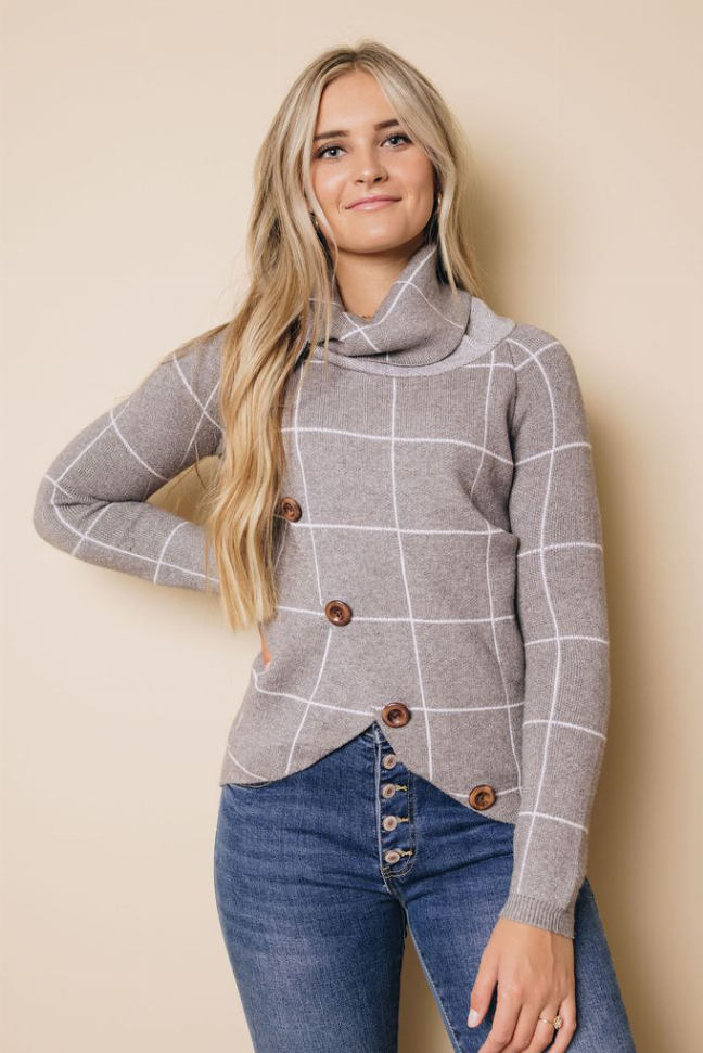Mix It Up Plaid Turtleneck Stay Warm in Style