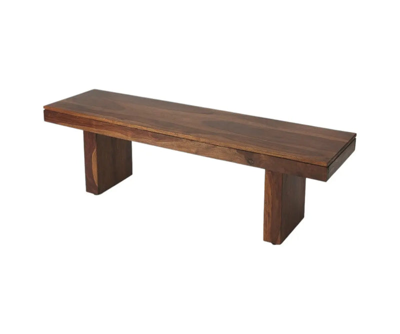 Modern Chunky Solid Wood Bench Homeroots Outdoor