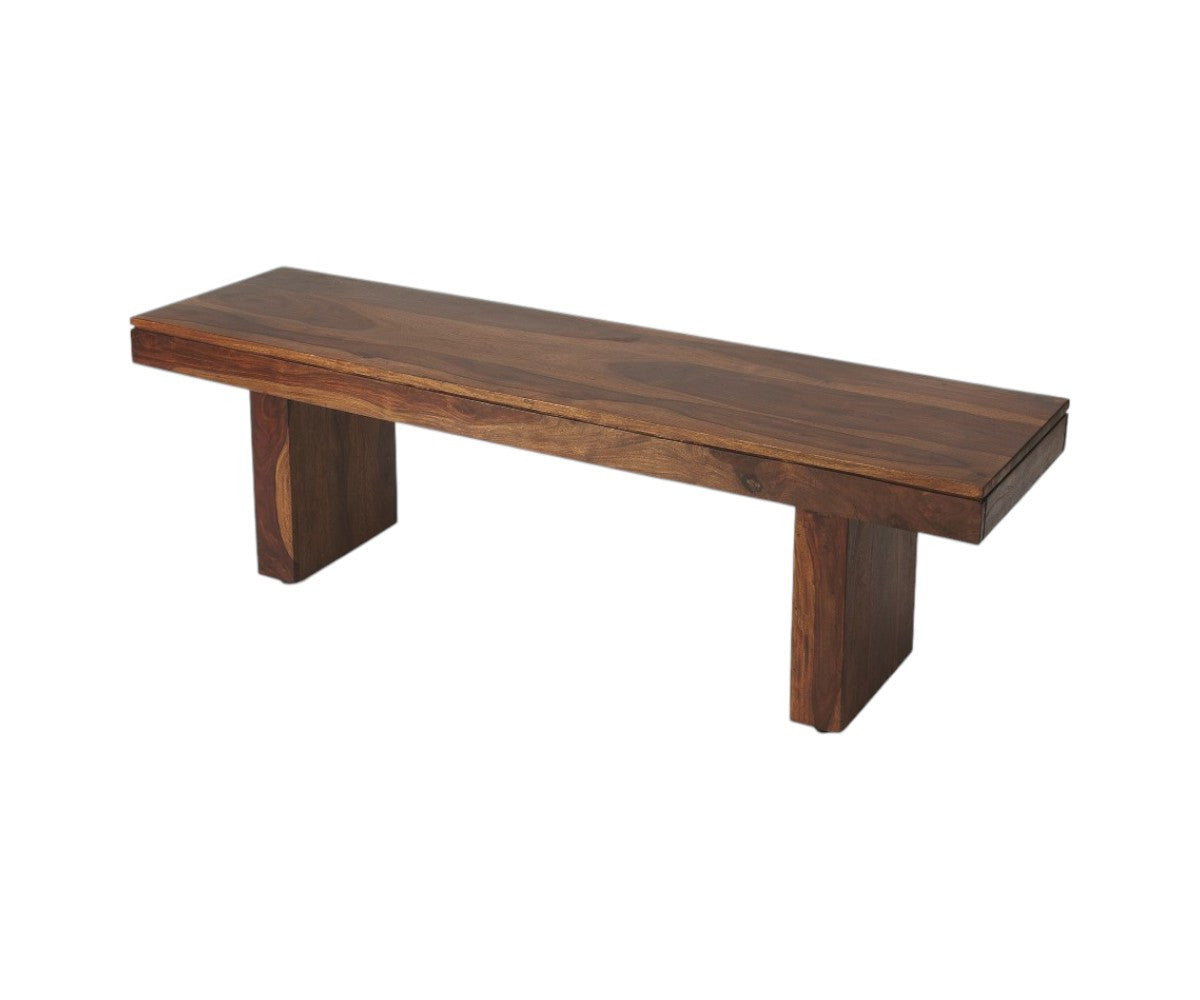 Modern Chunky Solid Wood Bench Homeroots Outdoor