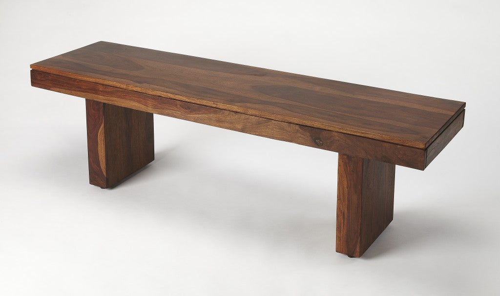 Modern Chunky Solid Wood Bench Homeroots Outdoor