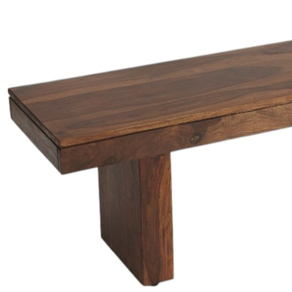 Modern Chunky Solid Wood Bench Homeroots Outdoor