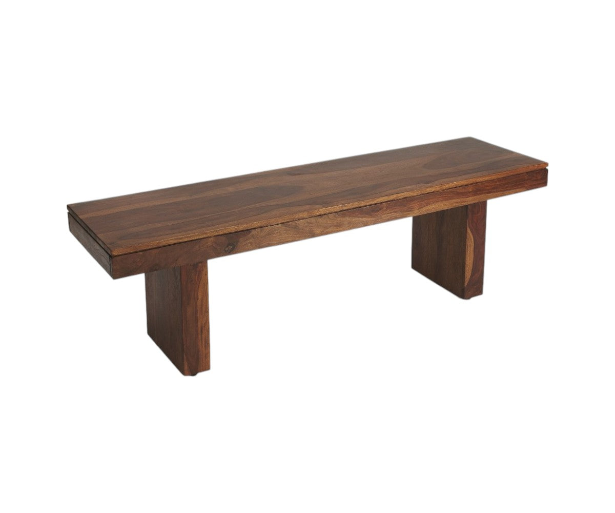 Modern Chunky Solid Wood Bench Homeroots Outdoor