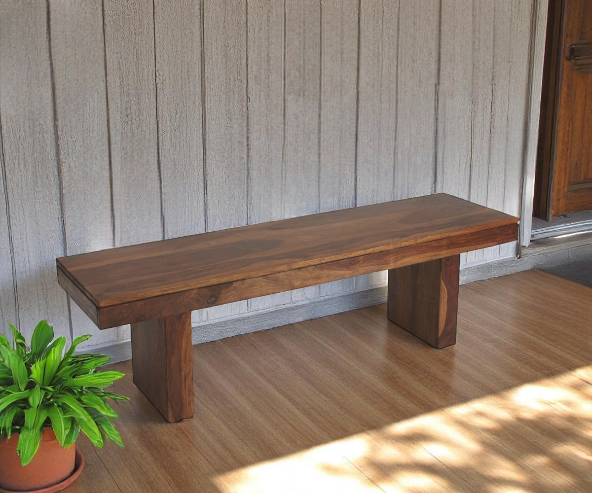 Modern Chunky Solid Wood Bench Homeroots Outdoor