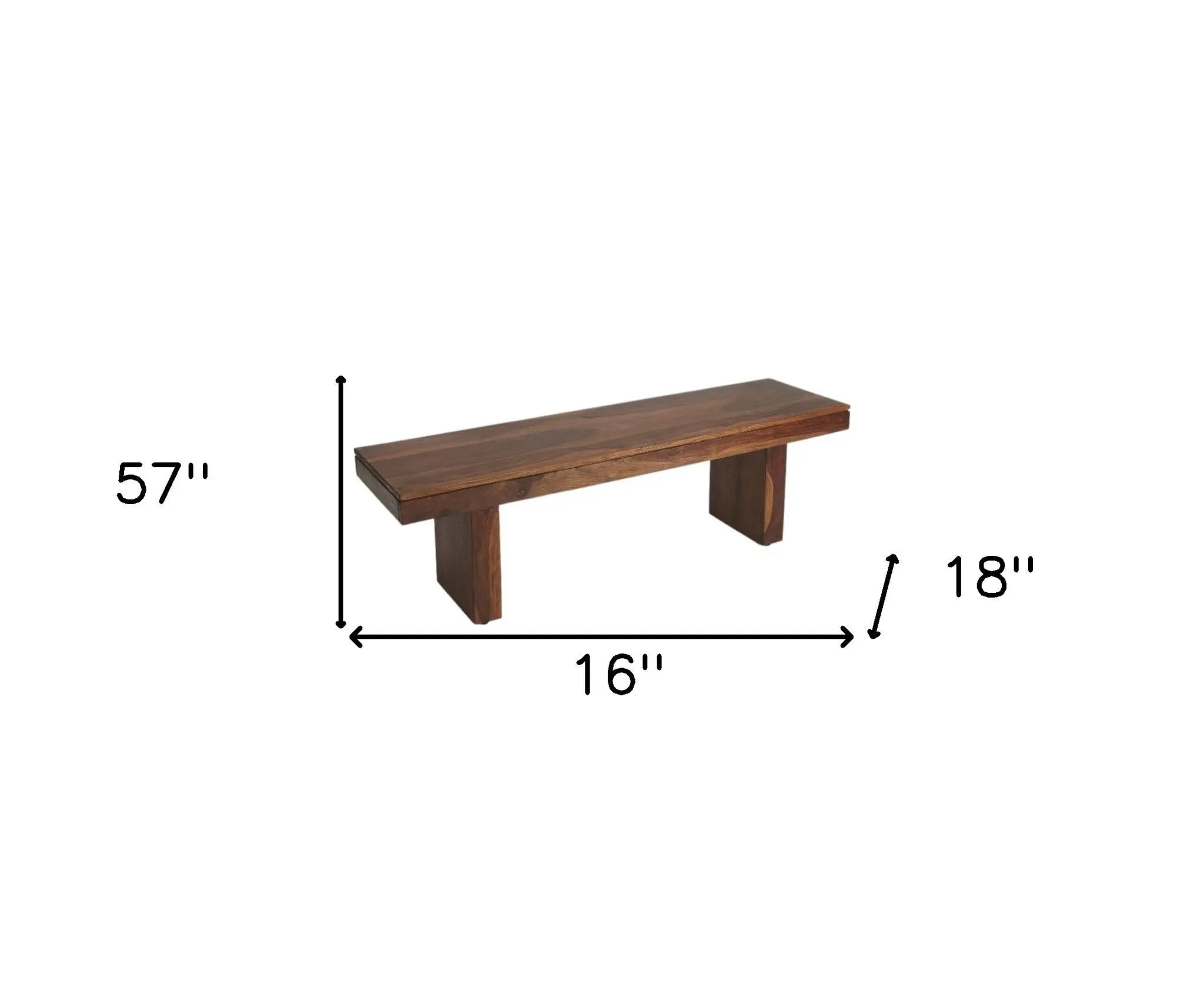 Modern Chunky Solid Wood Bench Homeroots Outdoor