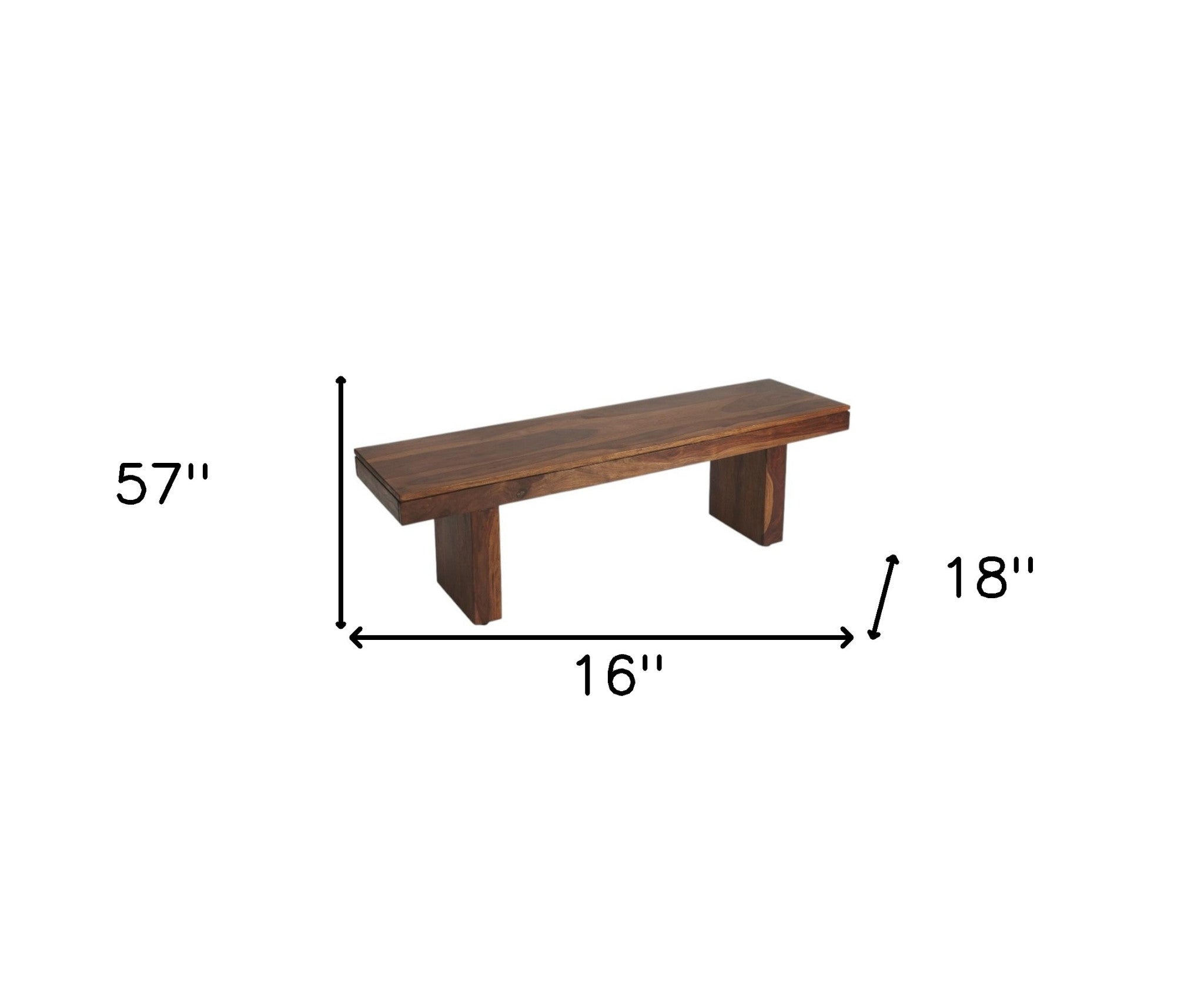 Modern Chunky Solid Wood Bench Homeroots Outdoor