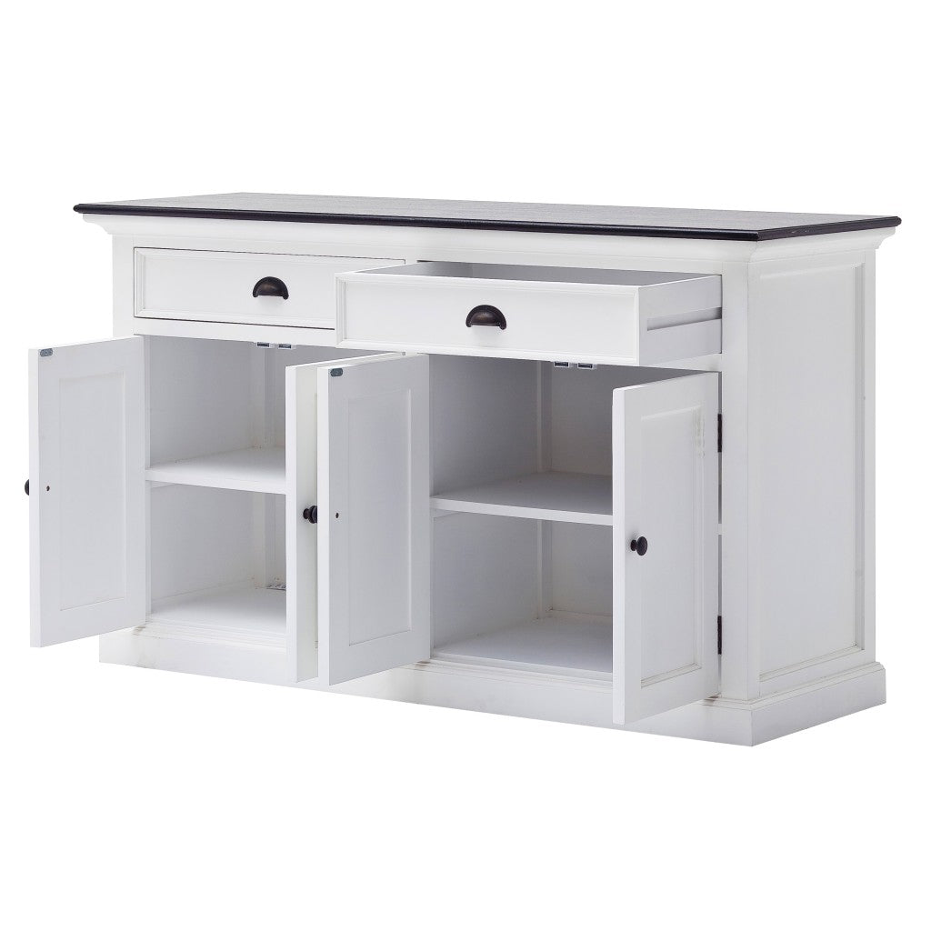 Modern Farmhouse Black And White Buffet Server Homeroots Kitchen & Dining
