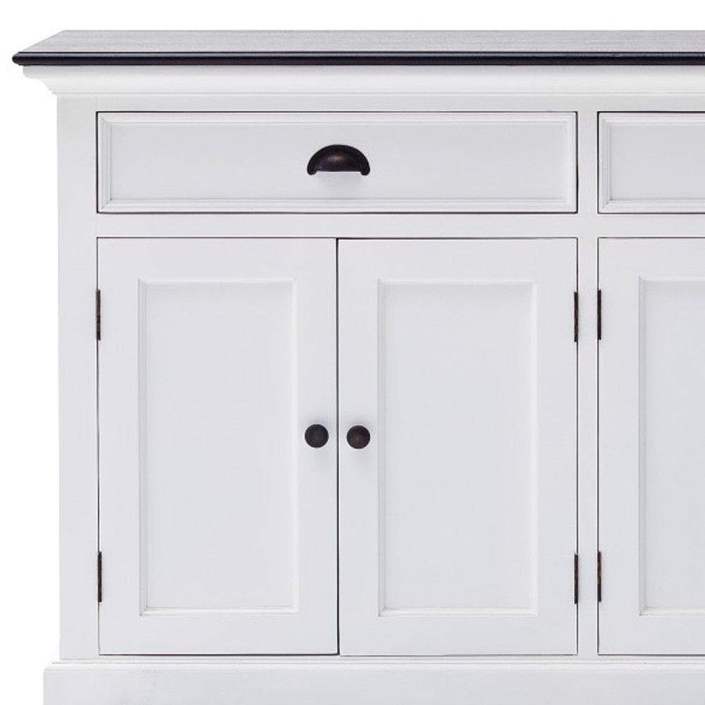Modern Farmhouse Black And White Buffet Server Homeroots Kitchen & Dining