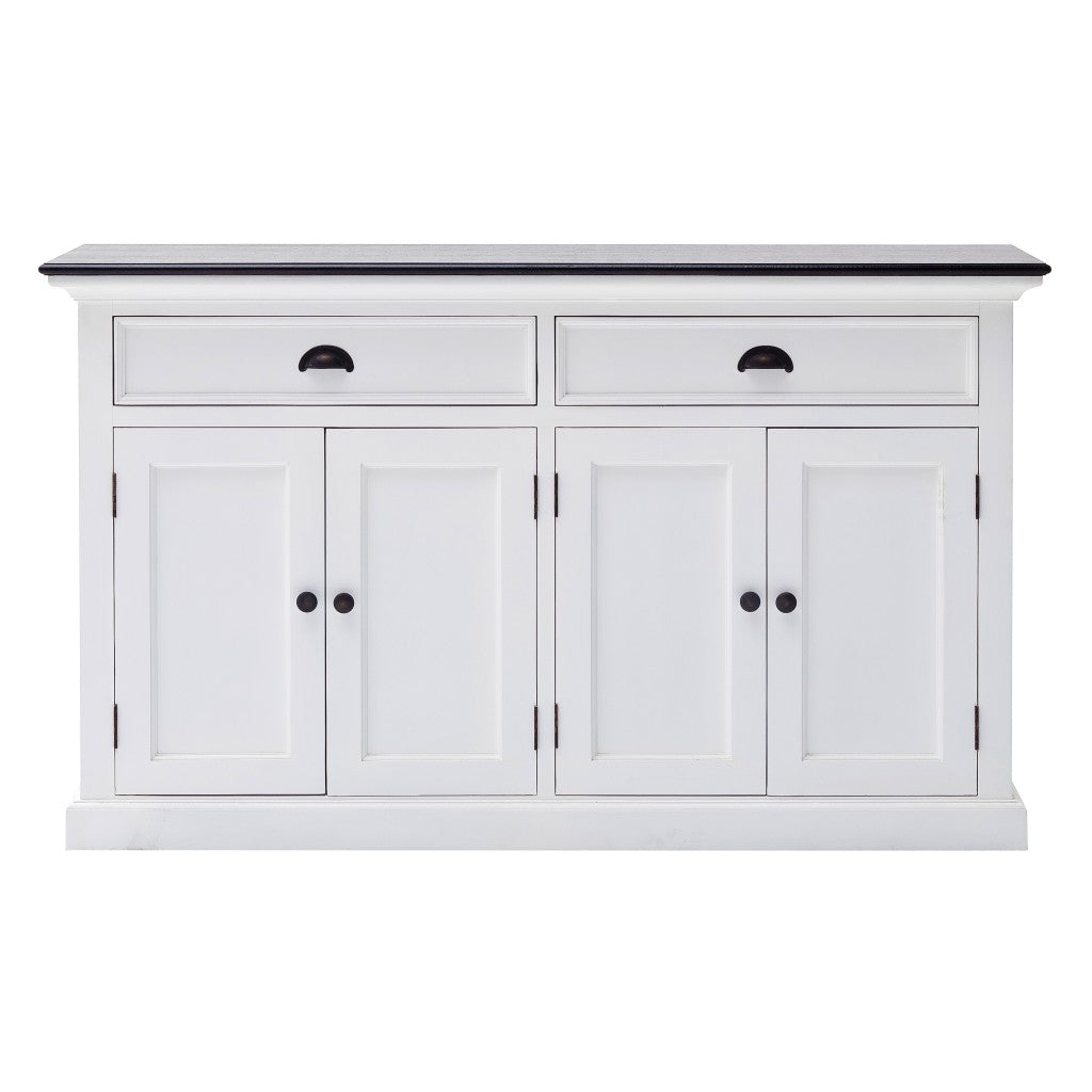 Modern Farmhouse Black And White Buffet Server Homeroots Kitchen & Dining