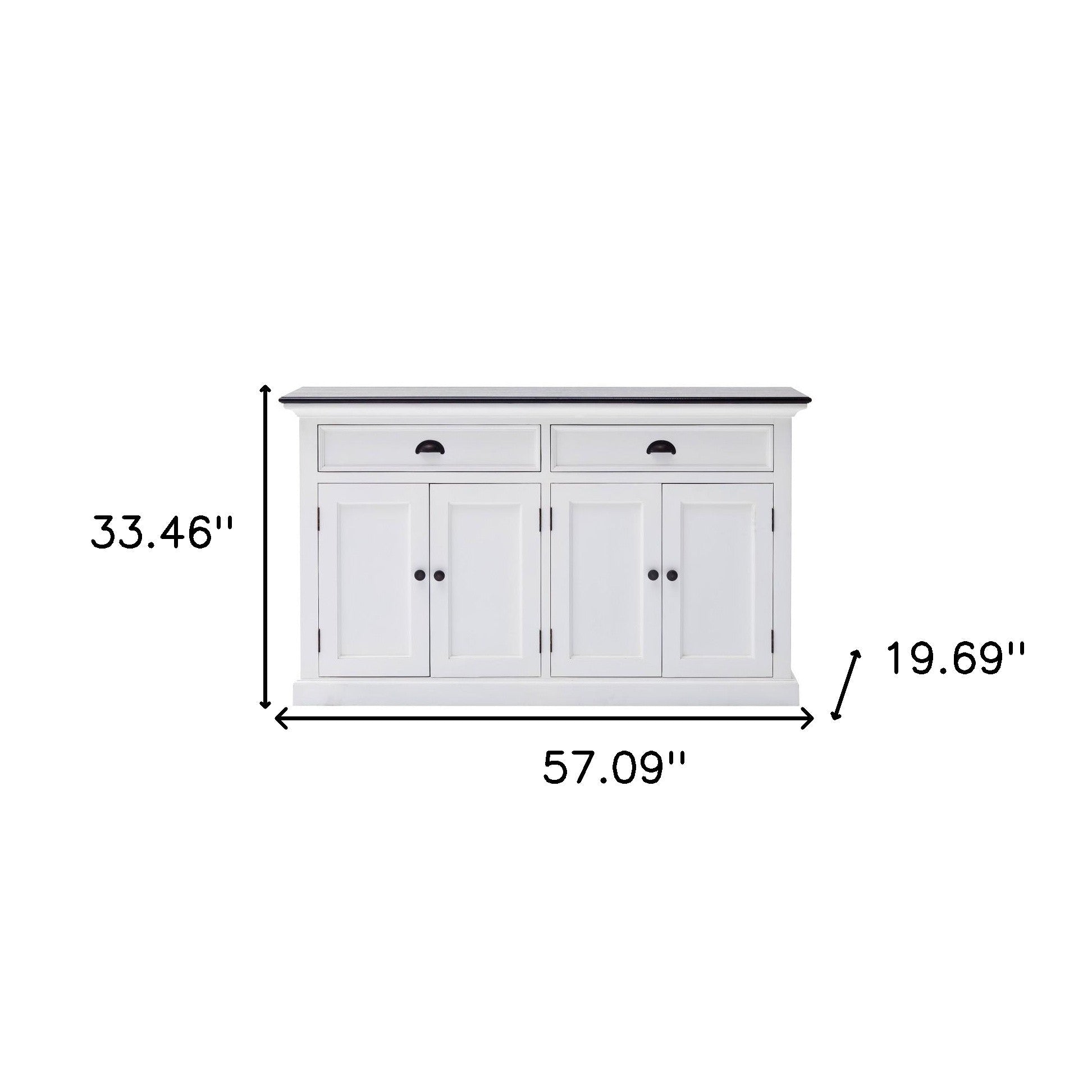 Modern Farmhouse Black And White Buffet Server Homeroots Kitchen & Dining