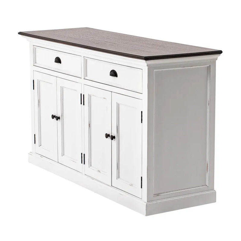 Modern Farmhouse Brown And White Buffet Server Homeroots Kitchen & Dining