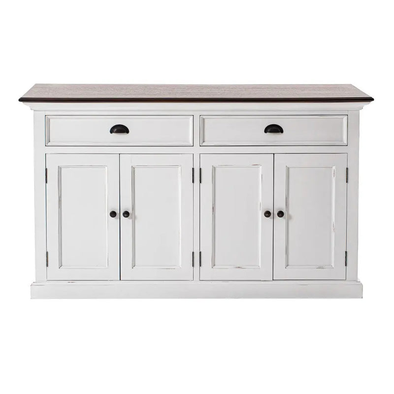Modern Farmhouse Brown And White Buffet Server Homeroots Kitchen & Dining