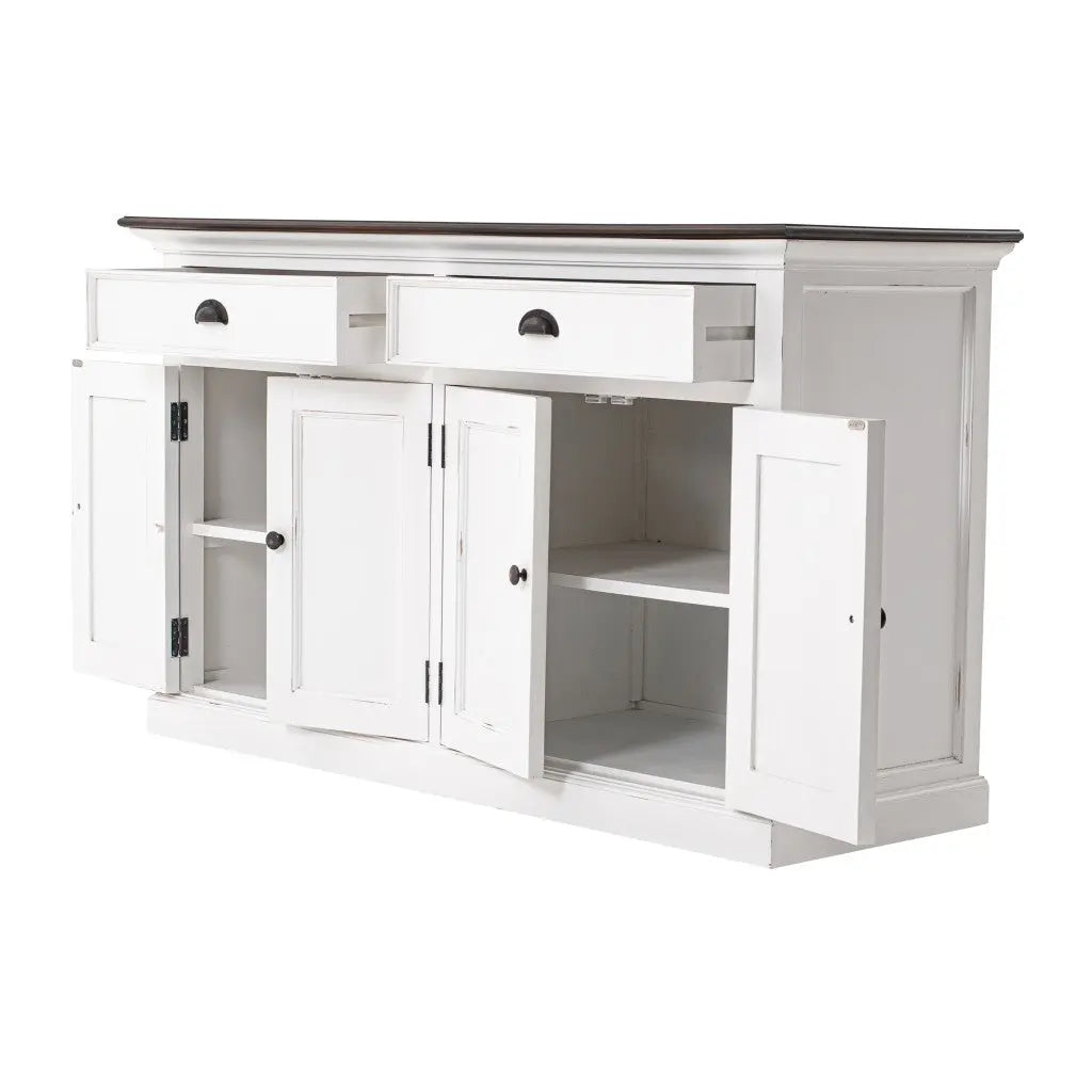 Modern Farmhouse Brown And White Buffet Server Homeroots Kitchen & Dining