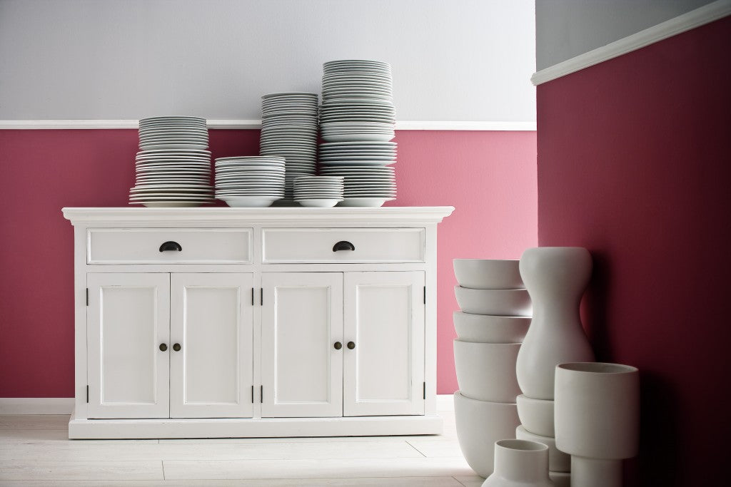 Modern Farmhouse White Buffet Server Homeroots Kitchen & Dining