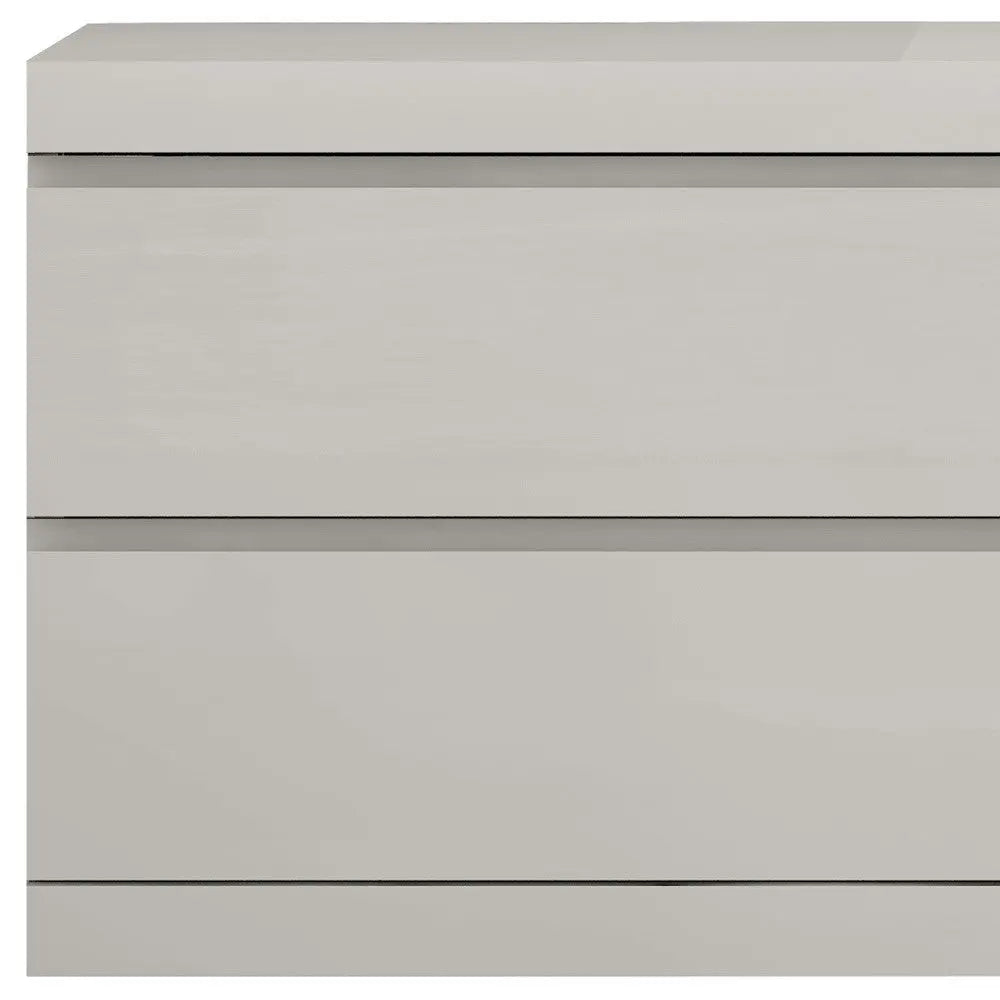 Modern Gray Woodgrain Finish 2 Drawer Nightstand Homeroots Bed & Bath