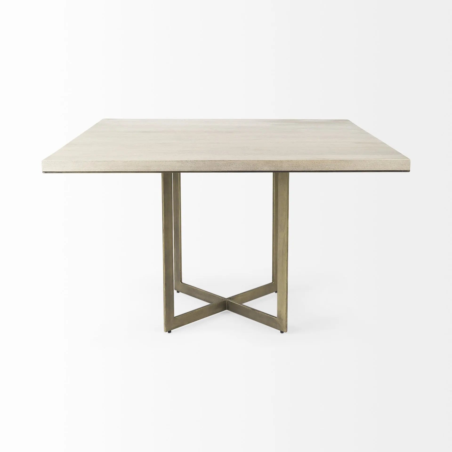 Modern Square Wood and Gold Dining Table Homeroots Kitchen & Dining