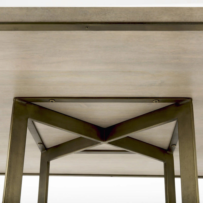 Modern Square Wood and Gold Dining Table Homeroots Kitchen & Dining