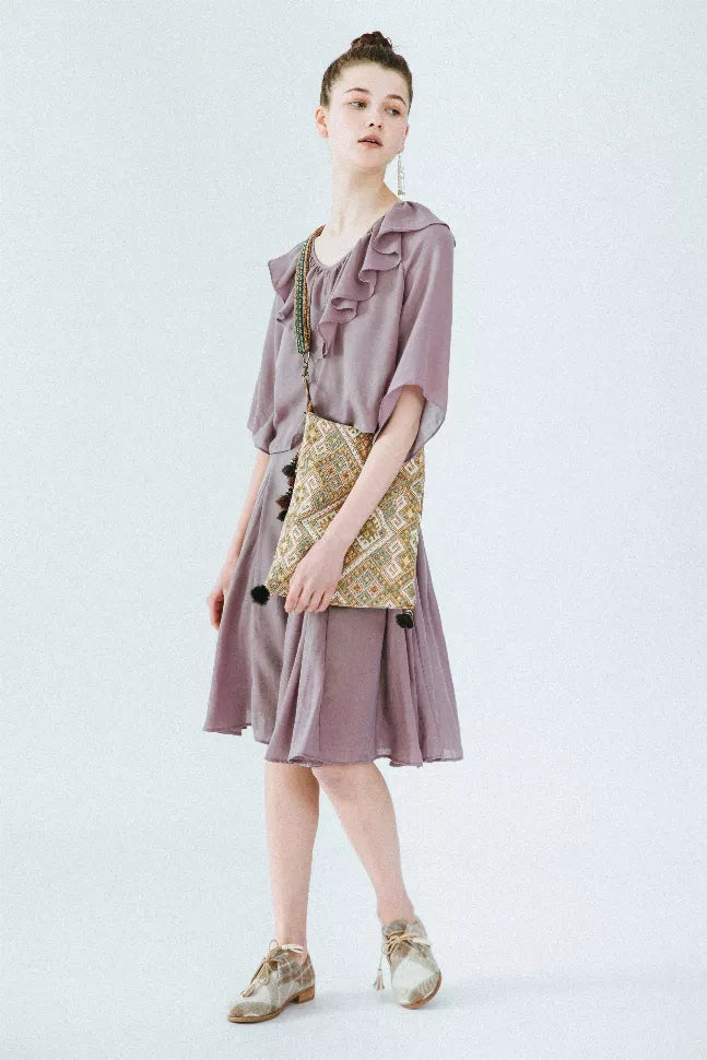 Molifusu  | Purple Thistle Two-set Dress Fangyan