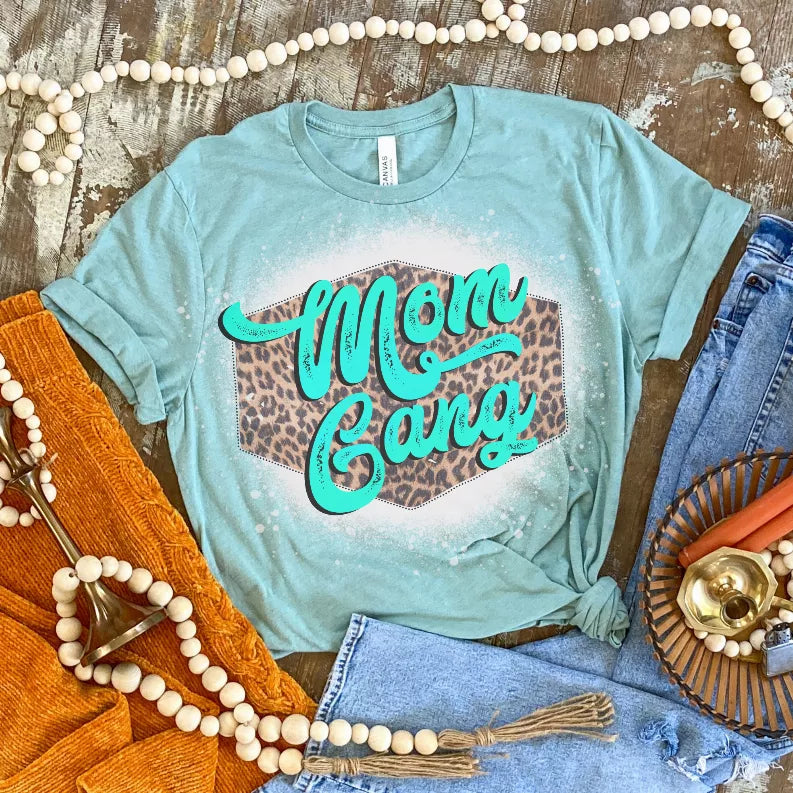 Mom Gang Bleached Shirt CK's Boutique