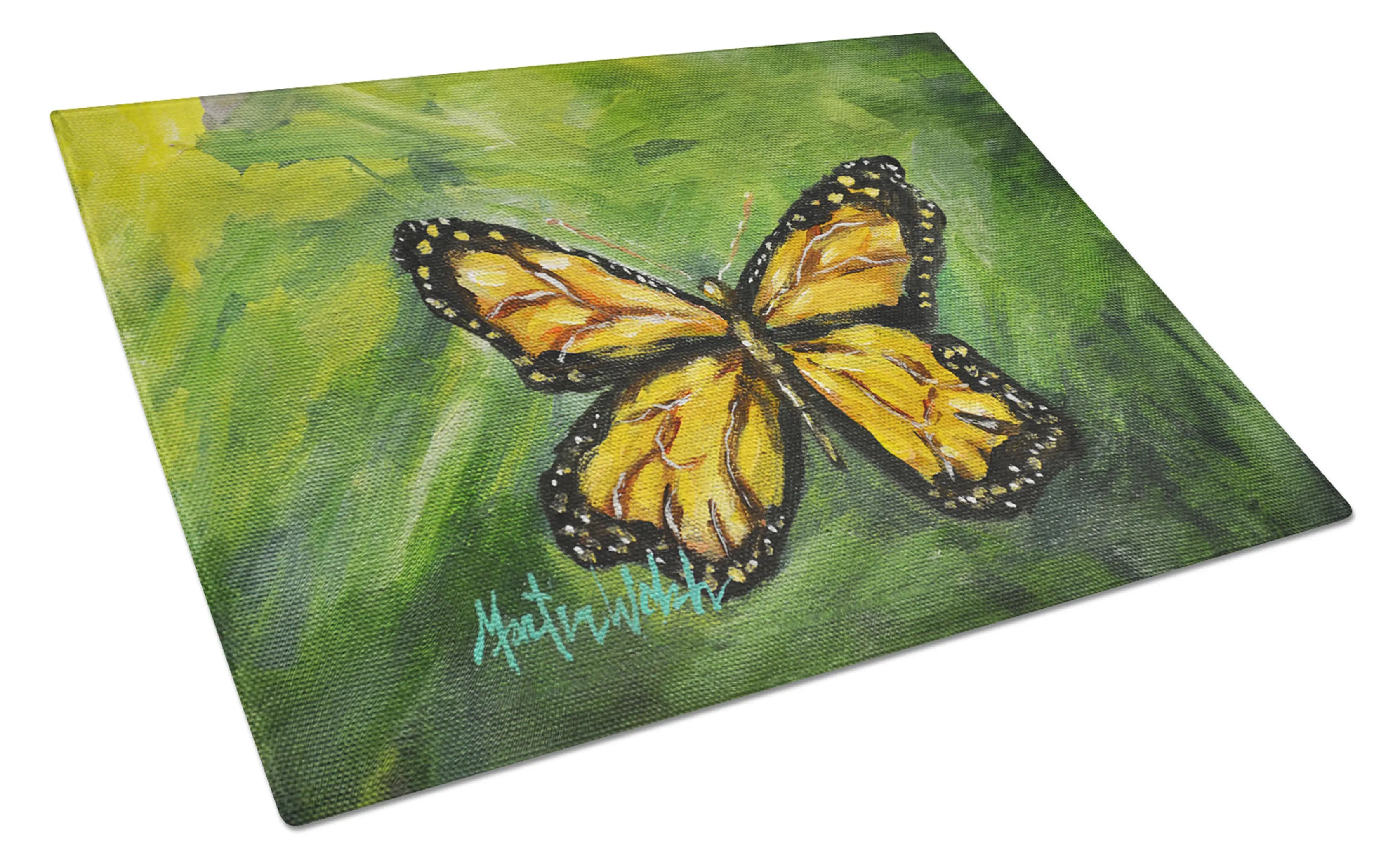 Monarch Glover Fly Butterfly Glass Cutting Board Caroline's Treasures