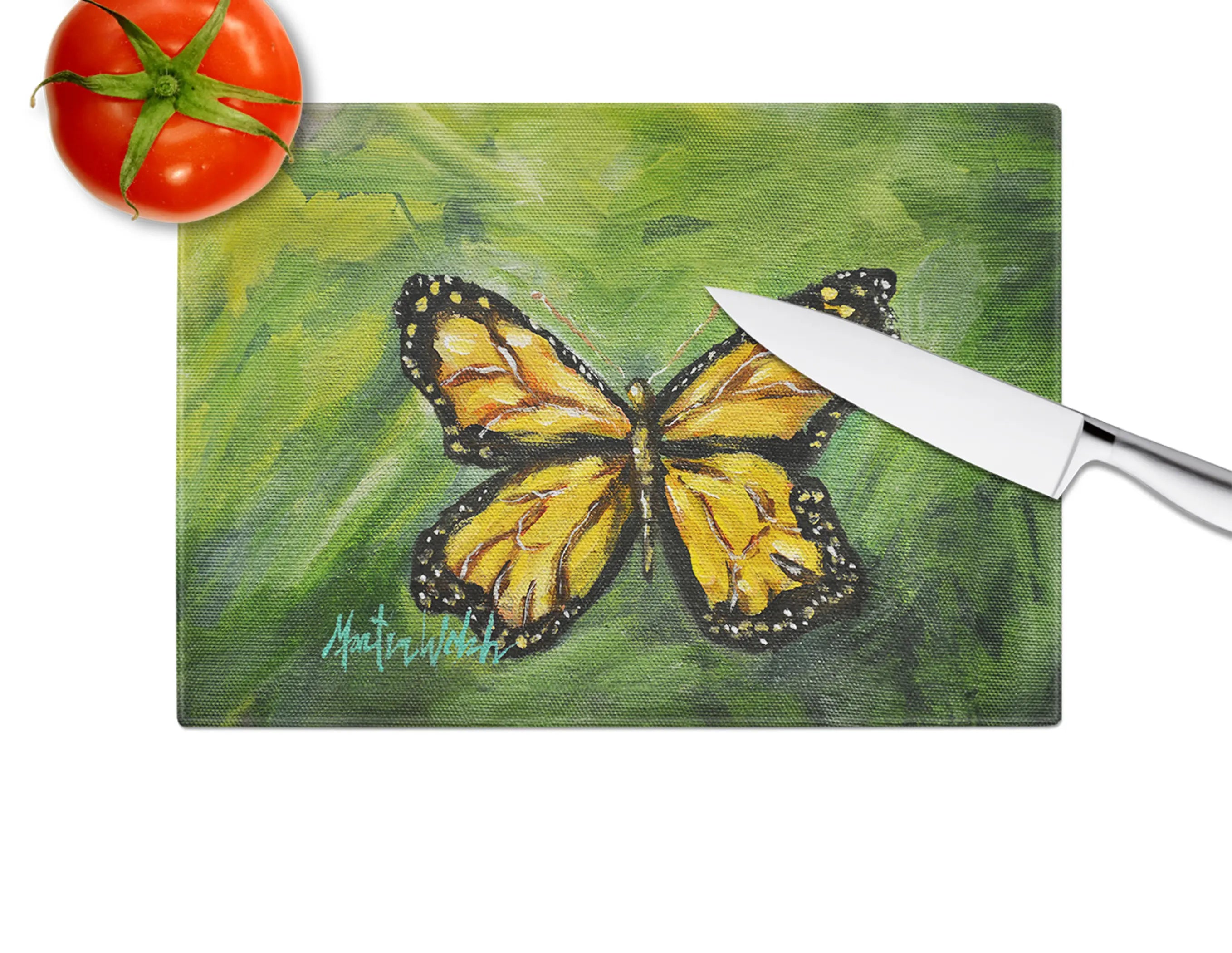Monarch Glover Fly Butterfly Glass Cutting Board Caroline's Treasures