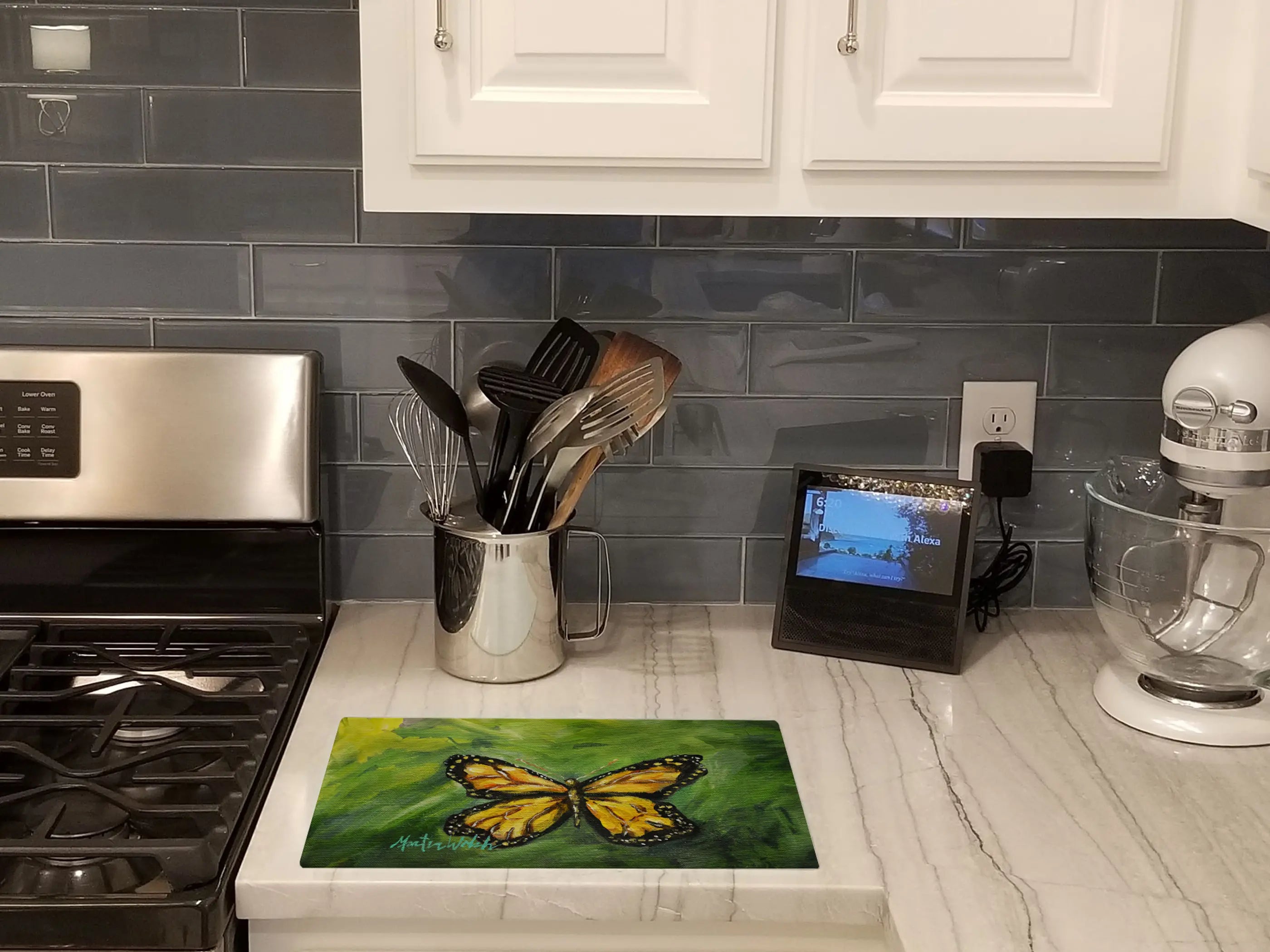 Monarch Glover Fly Butterfly Glass Cutting Board Caroline's Treasures