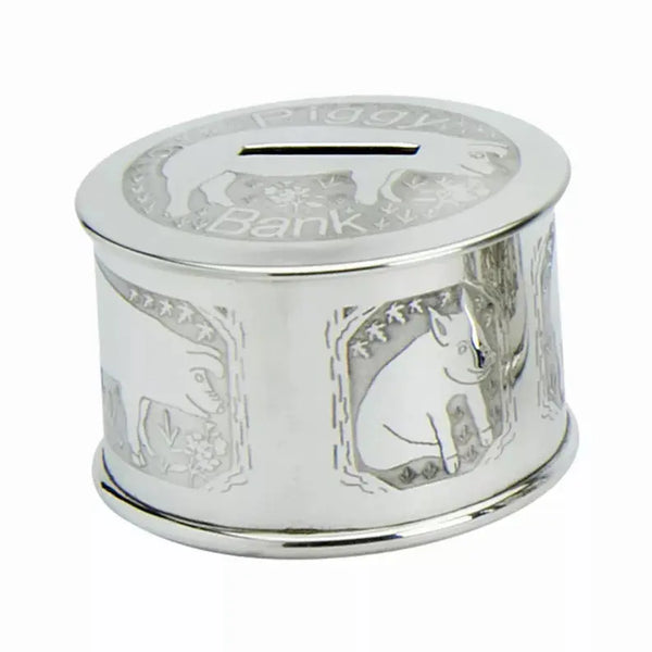 Money Box with Piggy Pewter Corbell Silver