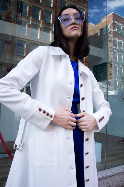 Monique White Coat Maskup Corporation