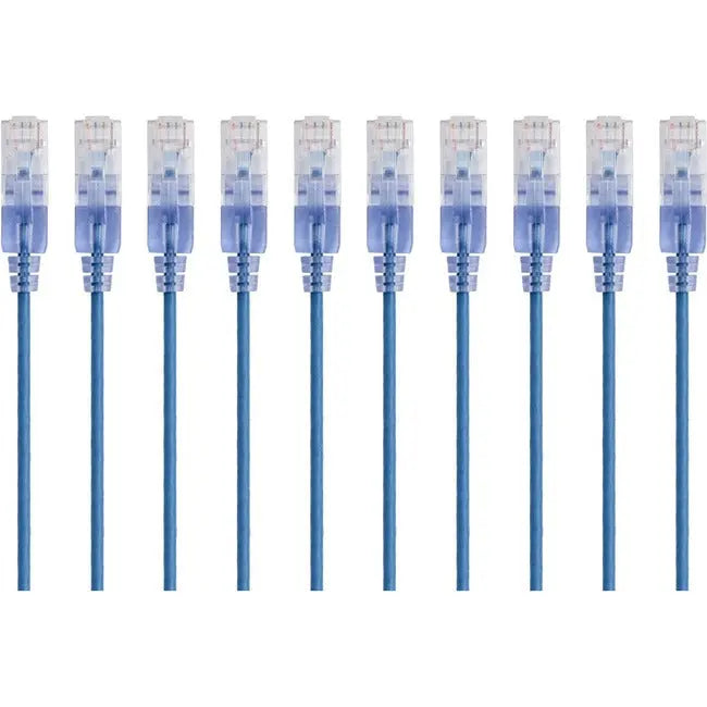 Monoprice 10-Pack, SlimRun Cat6A Ethernet Network Patch Cable, 5ft Blue Monoprice, Inc