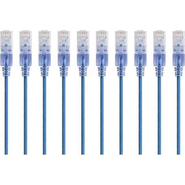 Monoprice 10-Pack, SlimRun Cat6A Ethernet Network Patch Cable, 5ft Blue Monoprice, Inc