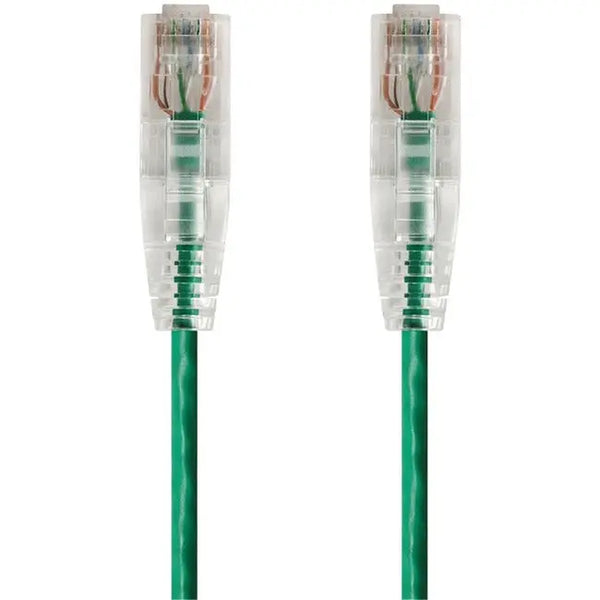 Monoprice SlimRun Cat6 28AWG UTP Ethernet Network Cable, 14ft Green - GreatEagleInc