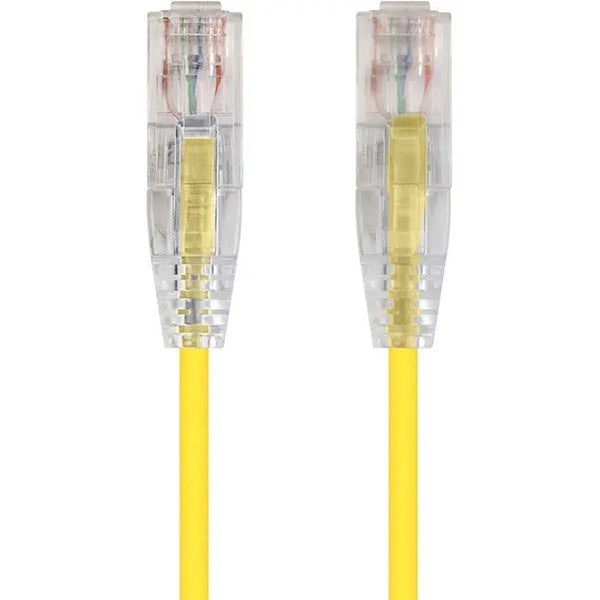 Monoprice SlimRun Cat6 28AWG UTP Ethernet Network Cable, 1ft Yellow - GreatEagleInc