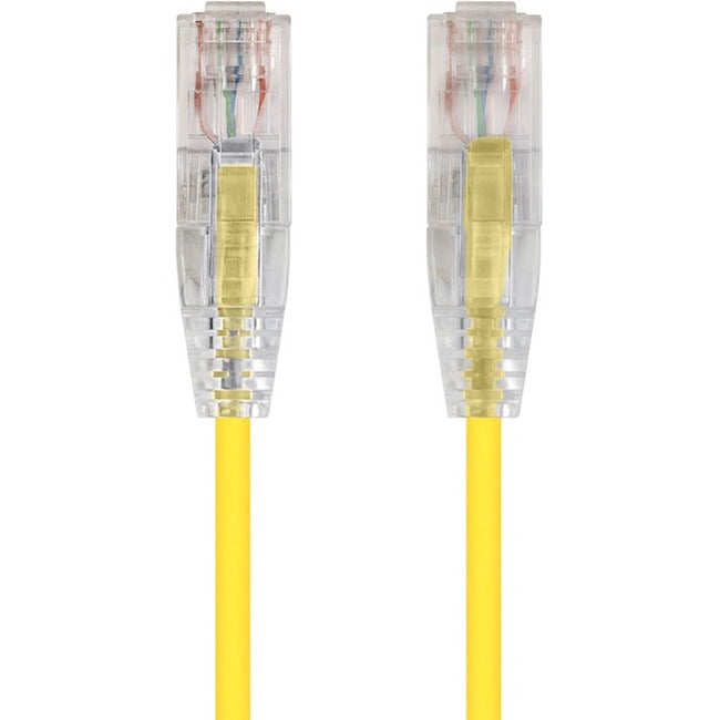 Monoprice SlimRun Cat6 28AWG UTP Ethernet Network Cable, 1ft Yellow - GreatEagleInc