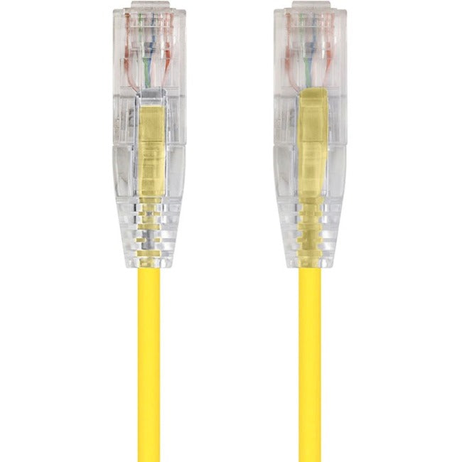 Monoprice SlimRun Cat6 28AWG UTP Ethernet Network Cable, 2ft Yellow - GreatEagleInc