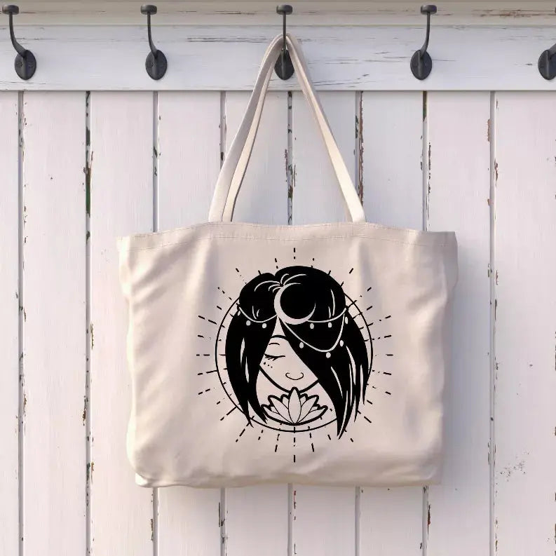 Moon Goddess Celestial Tote Bag Gesshoku Designs