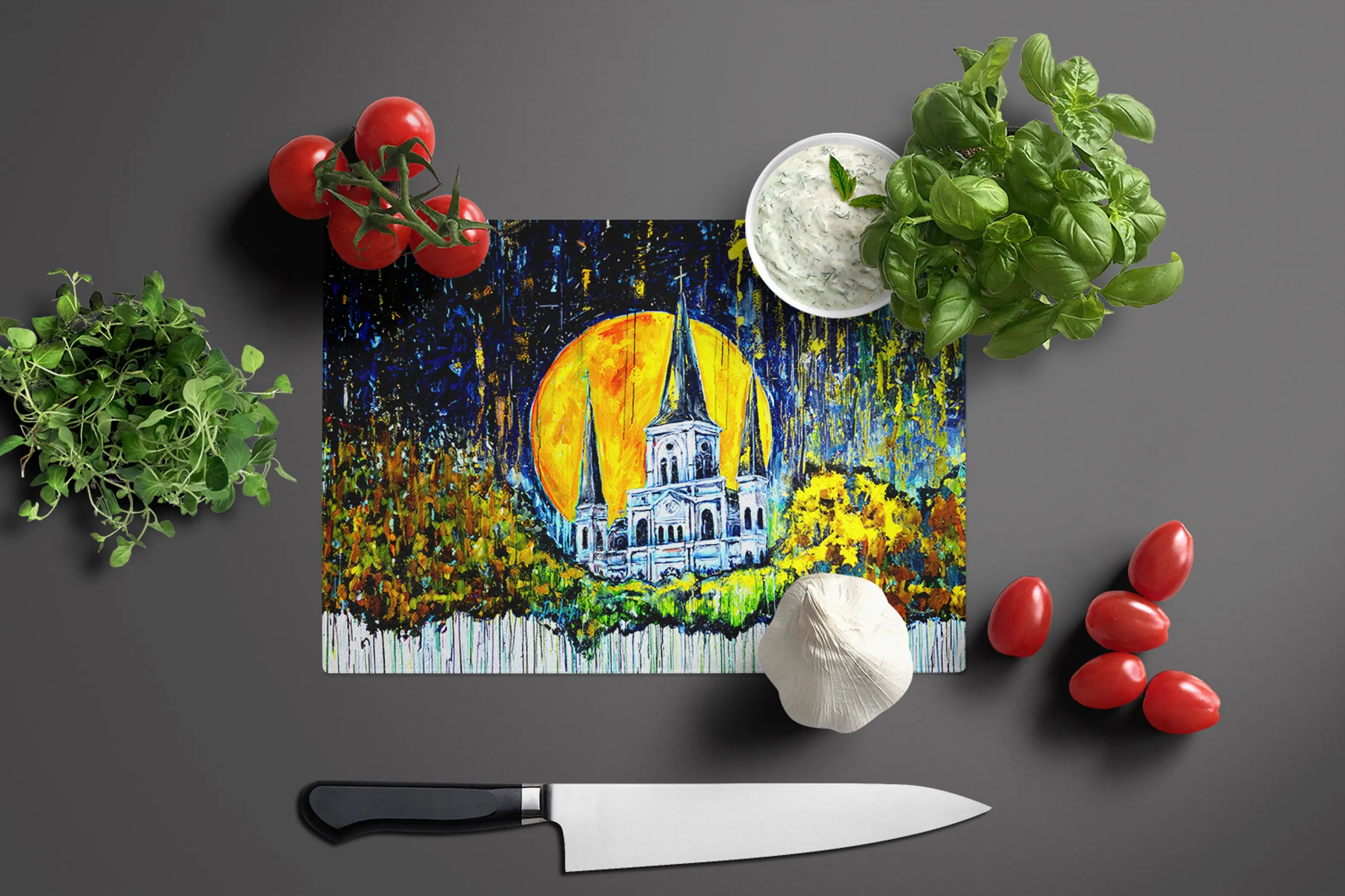 Moonlight Shadows Glass Cutting Board Caroline's Treasures