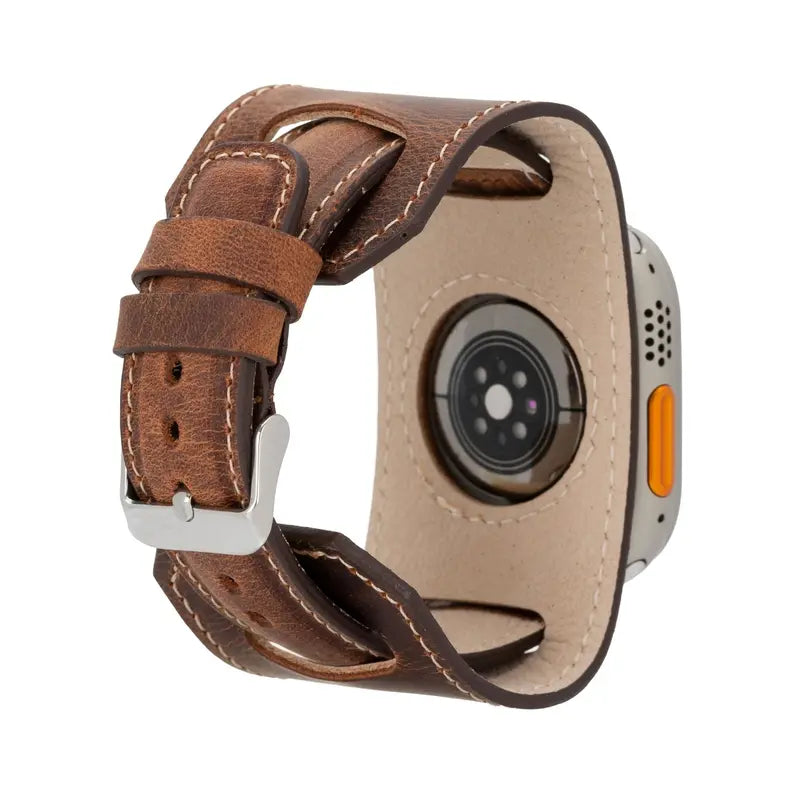 Moorcroft Cuff Leather Bands for Apple Watch Ultra,8,7 and SE Toronata