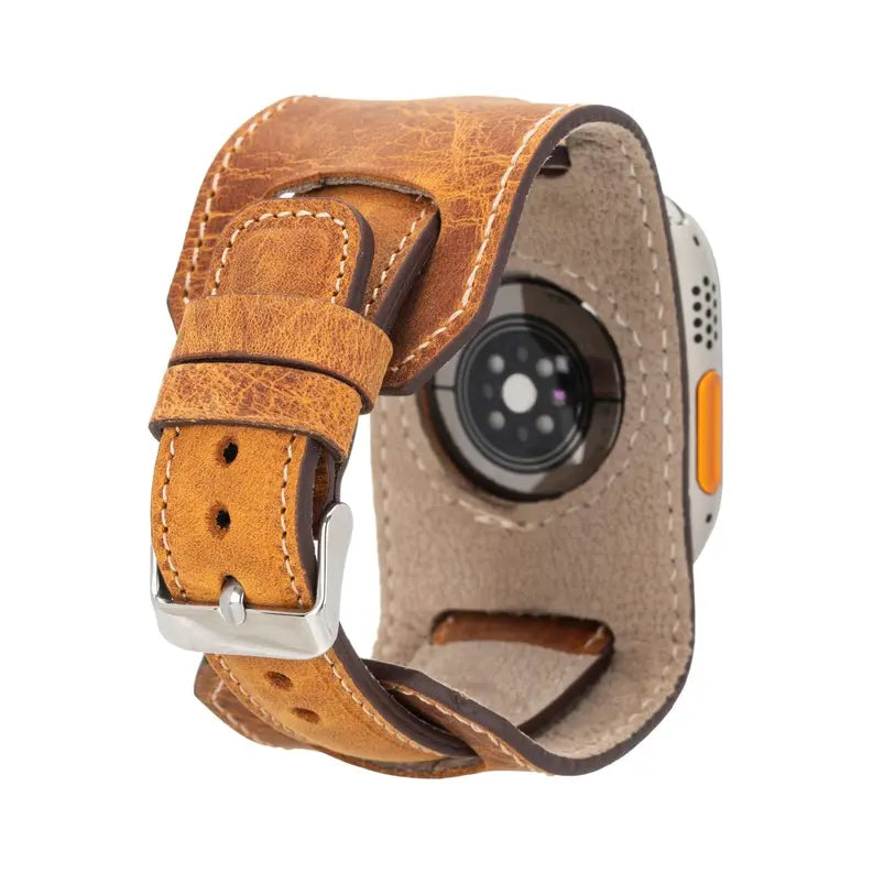 Moorcroft Cuff Leather Bands for Apple Watch Ultra,8,7 and SE Toronata