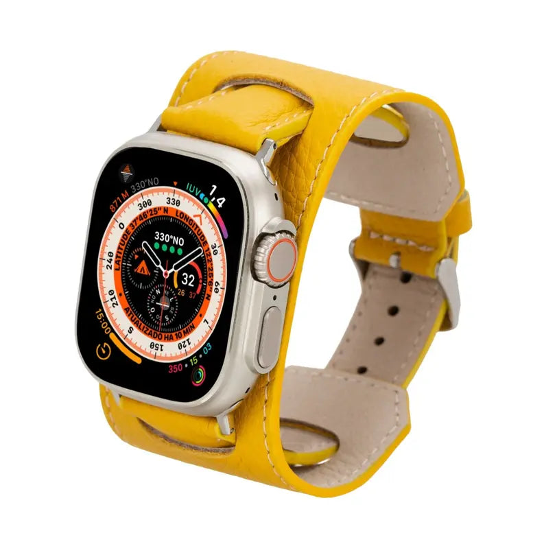 Moorcroft Cuff Leather Bands for Apple Watch Ultra,8,7 and SE Toronata